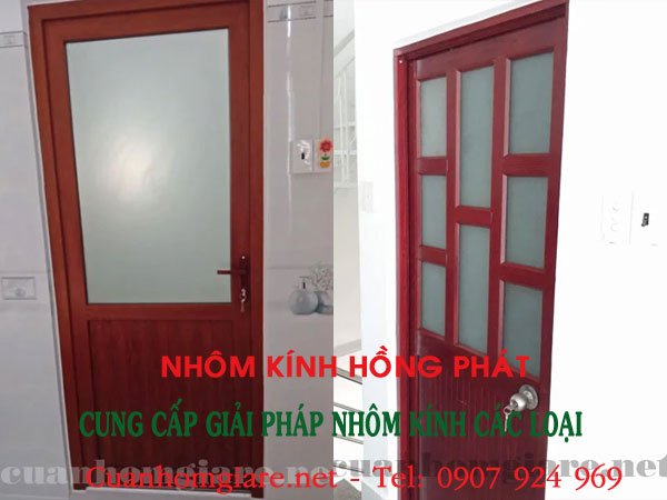 quy trình thi công và báo giá cửa nhôm giả gỗ phòng ngủ