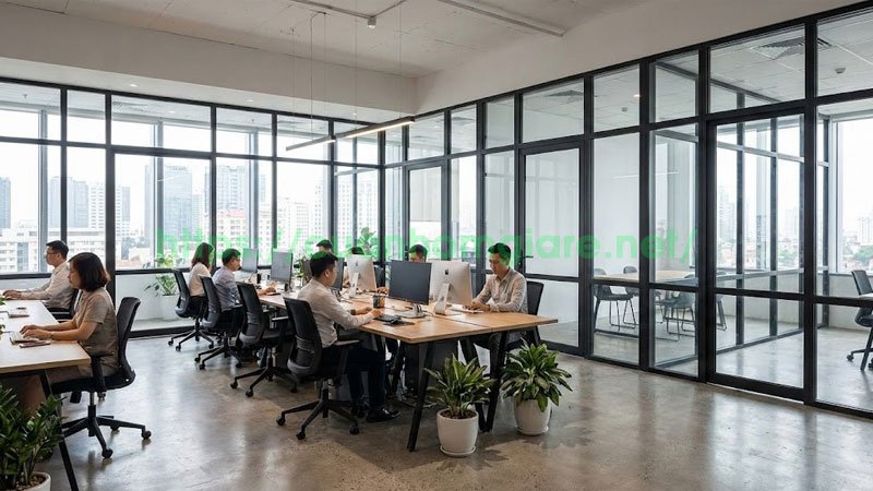 vach nhom kinh van phong