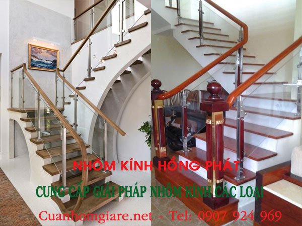 7 Lý do cầu thang kính tay vịn gỗ tròn dẫn đầu xu hướng nội thất tại Tphcm 3 cau-thang-kinh-tay-vin-go-tron